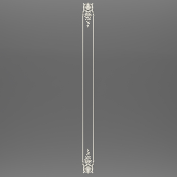 Narrow  french wall moulding in polyurethane with floral design 
