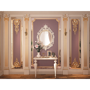 Decorative french wood panel with carved onlays and classical mouldings