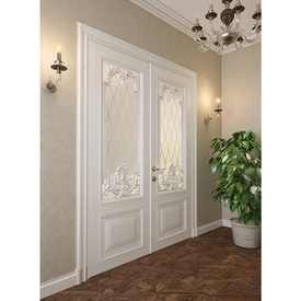 Carved composition for doors, Elegant floral set from wood
