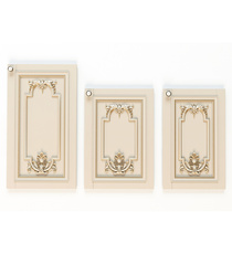 Vintage french wall panels with carved pearls, scrolls and flowers