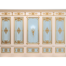 Set of carved Baroque decor, Ornate door embellishment