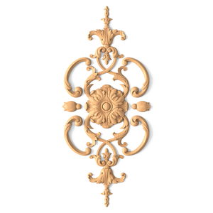 Wooden set of Baroque-style decor with a central rosette