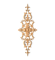 <p>Elongated wooden openwork set of overlay decorated with floral elements</p>