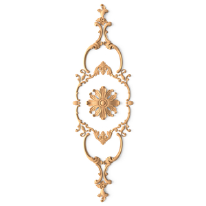 <p>Decorative wooden Baroque set of overlays with central bud</p>