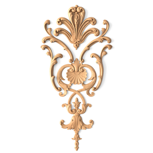 <p>Decorative wooden Baroque set of overlays with central bud</p>