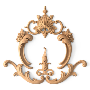 <p>Chic beech appliques set decorated with curls and crown molding</p>