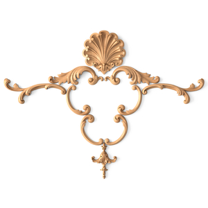 <p>Chic beech appliques set decorated with curls and crown molding</p>