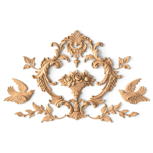 Indulge in the timeless elegance of these wood onlays, meticulously carved to depict a charming rose..