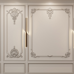 French wall panels with shell and elements of floral design