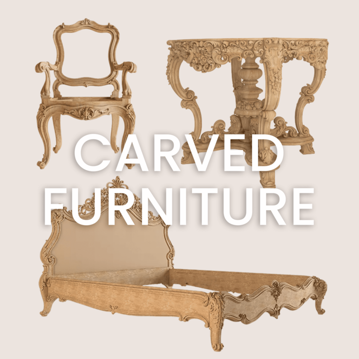 Carved wooden furniture