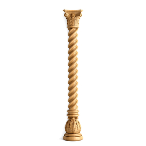 <p>Antique style solid wood carved twisted column, Right</p>