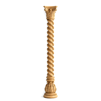 Acanthus half round column from wood, Left