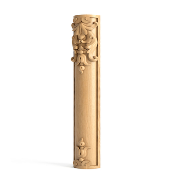 Antique beech corner column, Floral interior column