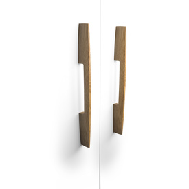 Thin rectangular wood furniture handles mid century modern from solid oak