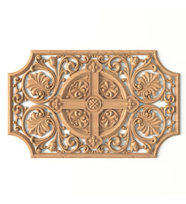 Rectangular carved wooden partition