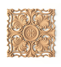 large square ornamental scroll wood carving applique baroque style