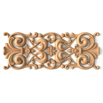 Openwork oak scroll onlay, Carved church decor