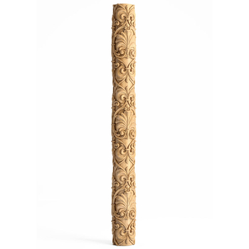 Carved church pillar, Floral round column