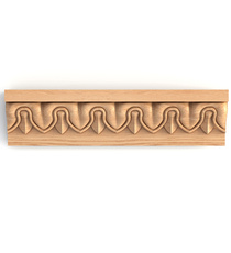 Handcrafted wooden decorative moulding with rosettes