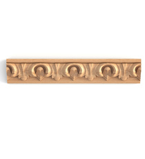 Carved molding with acanthus leaves and flowers from oak