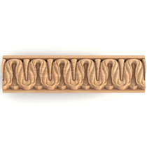 Ornate narrow moulding with carved pearls from solid wood