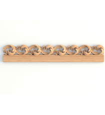 Pierced floral moulding with lilies in ribbons from solid wood