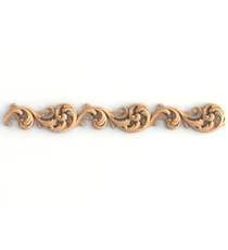 Pierced floral moulding with lilies in ribbons from solid wood