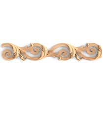 Decorative reeded mouldings with acanthus from solid wood