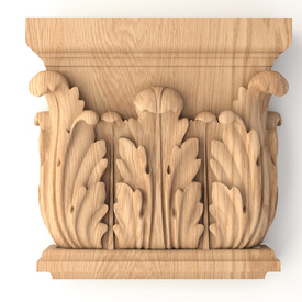 Architectural oak decorative capital, Floral capital corbel 