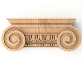 Unfinished wooden capital for furniture decoration