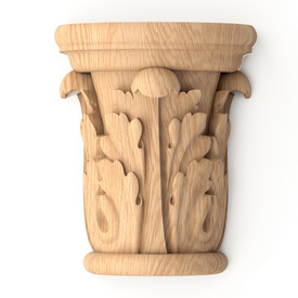Architectural wood floral capital with acanthus ornament