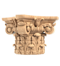Corinthian style floral capital, Pilaster wooden capital 