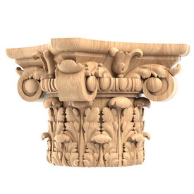 Large Antique-style wooden capital for round column