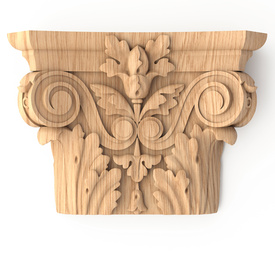 Corinthian pilaster capital, Carved floral capital