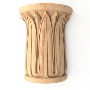 Floral Egyptian style wooden capital for pilaster