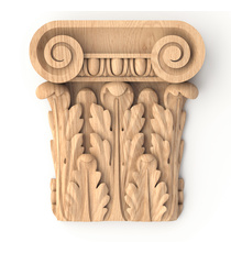 Roman style wooden capitals with flowers