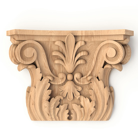 Ornamental wooden capital, Floral capital applique