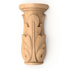 Half-round capital corbel, Acanthus carved wood capital