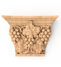 Flat wood capital with acanthus leaf rosette