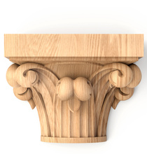 Neoclassical wooden carved capital for furniture