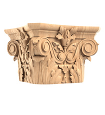 Corinthian wooden square capital corbel with acanthus