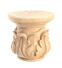 Hardwood Neoclassical capital corbel with floral design