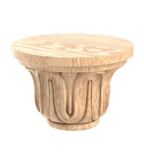 Classic-style wooden capitals with acanthus design