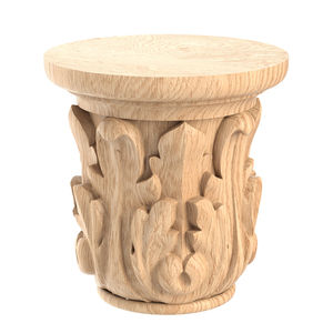 Architectural decorative round capital corbel from oak