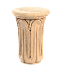 Decorative column capital accanthus design from solid wood