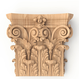 Antique-style wooden capital for interior