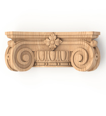 Neoclassical style flat capital for doors from beech