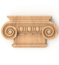 Neoclassical style flat capital for doors from beech
