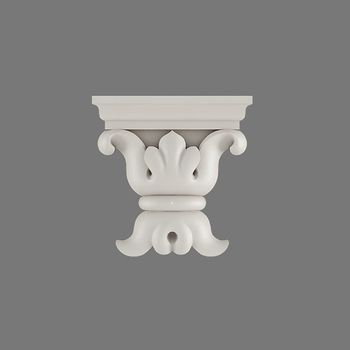 Elegant Polyurethane Column Capital with Stylized Ornamental Motif#additional-separator##additional-..