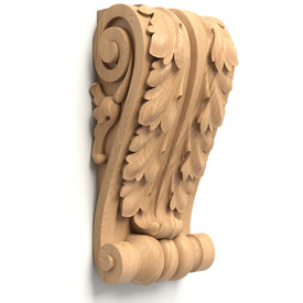 Wooden acanthus brackets for staircase decorating